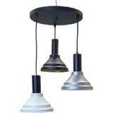 Rsylight Vina Retro Metal Dekoratif 3 Lü Modern Rustik Sarkıt Avize Çap:30 cm - Siyah