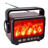 Rt-734 Şömine Görünümlü Fenerli / Solar Güneş Enerjili / Nostalji Bluetooth/Usb/Sd/ Radyo Mp3 Player Müzik Kutusu