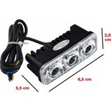 RTD Universal Çakarlı LED Motosiklet Sis Farı 3'lü - Kırmızı