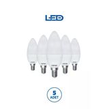 Rtl02101-5 Rother Led Mum Avize Ampul 6W E14 470Lümen 6000K Beyaz Işık Enerji Tasarruflu Ampul 5Adet