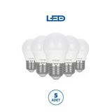 Rtl09101-5 Rother G45 Led Ampul 6W E27 470 Lümen 6000K Beyaz Işık Enerji Tasarruflu Ampul 5 Adet