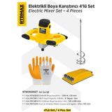RTM3920SET Elektrikli Boya Karıştırıcı 4'lü Set - Eldiven-Boya Karıştırıcı Ucu-Zımpara Malası - Sarı