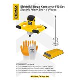 RTM3920SET Elektrikli Boya Karıştırıcı 4'lü Set - Eldiven-Boya Karıştırıcı Ucu-Zımpara Malası