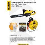 RTM9040SET Elektrikli Ağaç Kesme Motoru 4'lü Set -Eldiven-Testere Zinciri-Makaralı Uzatma Kablosu