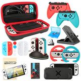 RTop Nintendo Switch OLED Model için Aksesuar Paketi: Depolama Kılıfı, OLED Ekran Koruyucu, Joycon Tutamakları, Direksiyon Tekerlekleri, Şarj İstasyonu, Oyun Standı, Rahat Joy-Con Kapak, OLED Konsol TPU kılıf ve Daha Fazlası