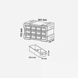 Rtr Rca6014 Modüler Monoblok Çekmece Seti 12’Li Darbeye Dayanıklı Vida Parça Organizer Hırdavat Kutusu 267X158x170 Mm