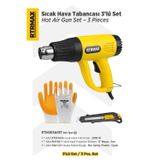 RTRMAX RTM303ASET Sıcak Hava Tabancası 2000 W 3'lü Set - Eldiven-Falçata Maket Bıçağı