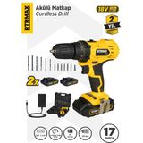 RTRMAX RTM350 Darbesiz Akülü Matkap 30 Nm Li-ion 2x1.5 Ah - Akü Dahil Tork ve 10 mm Mandren ile Hafif ve Taşınabilir