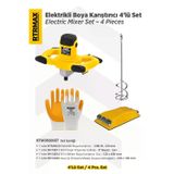 RTRMAX RTM3920SET Elektrikli Boya Karıştırıcı 4'lü Set - Eldiven-Boya Karıştırıcı Ucu-Zımpara Malası