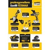 RTRMAX Rtrmax Set052: Rtx2095b Akülü Kömürsüz 18v 2.2jul Kirici Delici+ Rtx2055b Akülü Kömürsüz 18v 115mm Avuç Taşlama+ Rtx3010b Akülü Kömürsüz 18v 70nm Darbeli Matkap