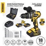 Rtrmax Şarjlı Darbeli Matkap Seti, Çift Akülü 4 A.h., 18 V