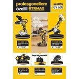 RTRMAX SET055: Rtx3010b Akülü Kömürsüz 18v 70nm Darbeli Matkap+ Rtx3060b Akülü Kömürsüz 18v 125mm Devir Ayarli Avuç Taşlama Sarı