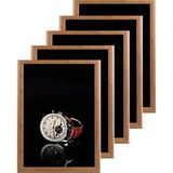 RTS Reklam 25MM Ahşap Görünümlü Alüminyum Gönye Köşe Çerçeve ( 5li Paket) - Koyu Ahşap - (A4-210x297mm)