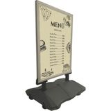RTS Reklam Yaylı Çift Taraflı Tekerlekli Kaldırım Panosu Su Depolu Reklam Dubası - ALÜMİNYUM GRİ - (B1-700x1000mm)