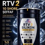 RTV2 Silikon 10 Shore Şeffaf Kalıp Silikonu Epoksi Sabun Taş Tozu Uyumlu Kabarcıksız Döküm 25 KG