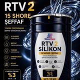 RTV2 Silikon 15 Shore Şeffaf Kalıp Silikonu Epoksi Sabun Taş Tozu Uyumlu Kabarcıksız Döküm 25 KG
