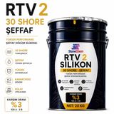 RTV2 Silikon 20 Shore Şeffaf Kalıp Silikonu Epoksi Sabun Taş Tozu Uyumlu Kabarcıksız Döküm 25 KG