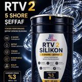 RTV2 Silikon 5 Shore Şeffaf Kalıp Silikonu Epoksi Sabun Taş Tozu Uyumlu Kabarcıksız Döküm 25 KG