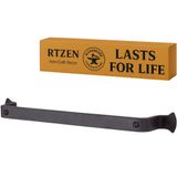 RTZEN Banyo için Çiftlik Evi El Havlusu Rafı - El Yapımı Ferforje Mutfak Havlusu Bar Düz Duvara Monte Çubuk - Ev veya Ofis için Mat Siyah Havlu Askısı - 30,48 cm Raf 25,4 cm Havlulara Uyar