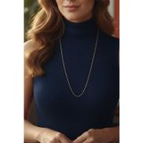 Rua Jewelry Çelik 2 mm Altın Renk Yassı Yılan Kolye - Extra Uzun 65 cm| Kararmaz , Unisex , 2 Yıl Garantili