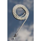 Rua Jewelry Çelik Burgu Halat Zincir Kolye 4 Mm Gümüş Renk | Kararmaz , Unisex , 65 Cm, 2 Yıl Garantili