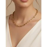 Rua Jewelry Çelik Tiffany Kolye Paslanmaz Çelik Altın Renk 55 Cm 7mm