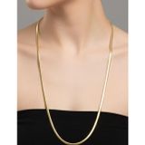 Rua Jewelry Çelik Yassı Yılan Kolye - Extra Uzun 65 cm 3 mm Altın Renk | Kararmaz , Unisex , 2 Yıl Garantili