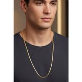 Rua Jewelry Çelik Yassı Yılan Kolye - Extra Uzun 75 cm 3 mm Altın Renk | Kararmaz , Unisex , 2 Yıl Garantili
