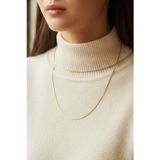Rua Jewelry Çelik Yassı Yılan Kolye Uzun 60 cm 1 mm Altın Renk -| Kararmaz , Unisex , 2 Yıl Garantili