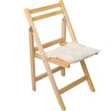 Rual Bahçe Balkon Mutfak Dolgulu Ahşap Sandalye Minderi Kendi Kumaşından Ipli 40X40 cm Krem - 40 x 40 cm