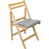 Rual Bahçe Balkon Mutfak Dolgulu Ahşap Sandalye Minderi Kendi Kumaşından Ipli Premium 40X40 cm Antrasit - 40 x 40 cm