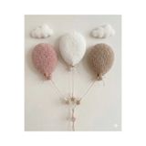 Rual Kız/Erkek Bebek ve Çocuk Odası Bohem Tarzı Peluş Bocuklu Balon Duvar Süsü 3'lü Set