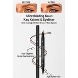 Ruava Suya Dayanıklı Çatal Uçlu Kaş Kalemi – 2’si 1 Arada Krem Microblading Etkili Eyeliner & Kaş Kalemi - Koyu Kahverengi