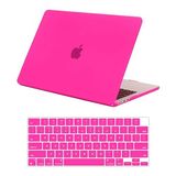 RUBAN MacBook Air 13,5" Kılıf 2022 2023 Release A2681 M2 Çip, Liquid Retina Ekran ve Dokunmatik Kimlik, Mat Sert Kılıf ve Klavye Kapağı (SICAK Pembe) ile uyumludur