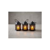 RubaTrend Balkon Süsü Mini Fener / 3’lü Dekoratif LED Mumluk Seti