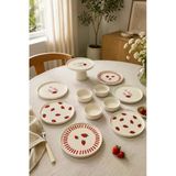 Rubby Berry 11 Parça 6 Kişilik Handmade Stackable Seramik Tabak Seti Sunum & Kahvaltı Takımı Ayaklı Sunum Standlı Kahvaltı Takımı