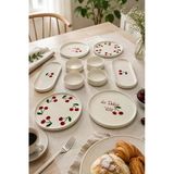 Rubby Cherry 10 Parça 4 Kişilik Handmade Kahvaltı Takımı Lüx Kahvaltılık Sunum Seti Tabağı & Pasta Sunum Tabağı