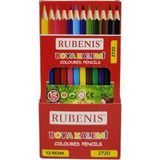 Rubenis 12 Renk Tam Boy Kuru Boya Kalemi 2720 Kırtasiye Ürünü Türkiye Menşeli - Yok