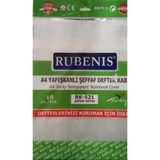 Rubenis A4 Yapışkanlı Şeffaf Defter Kabı 20'li Beyaz Renkli Koruyucu Kaplama