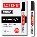 Rubenis Beyaz Tahta Kalemi Siyah Renk 12 Adet Pürüzsüz Yüzeylerde Kullanım İçin