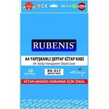 Rubenis Defter Kabı A4 Buzlu Yapışkanlı Şeffaf Mavi 10'lu