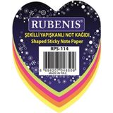 Rubenis Kalp Desenli Karışık-.4 Fosforlu Renk Yapışkanlı Not Kağıdı - Çok Renkli - Post-it