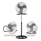 Rubenis RBS20 Plus Pro 1000 130W Sanayi Vantilatör 18 Inç Ayaklı Tip Yüksek Performanslı - Siyah