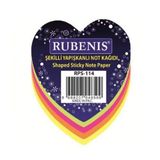 Rubenis RPS-114 Kalp Desen 4 Fosforlu Renk Not Kağıdı
