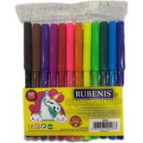 Rubenis Unicorn Desenli 12'li Keçeli Kalem Seti - Karışık Renkler, Standart Boy