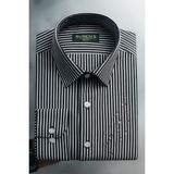 Rubens Çizgili Slim Fit Easy Care Waterproof Gömlek 23090 - Lacivert - 2XL