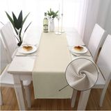 Rubi Porselen Keten Runner - Açık Fransız Beji Keten Kumaş Masa Runner Standart Boy - 40 x 140