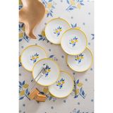 Rubi Porselen Limon Desenli 25 cm Premium Porselen Servis Tabağı - 6 Adet - 25 x 25