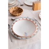 RUBİ PORSELEN Liora Çiçek Desenli 20 cm Porselen Yemek Tabağı - 6 Adet