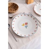 Rubi Porselen Liora Çiçek Desenli 25 cm Porselen Servis Tabağı - 6 Adet - 25 x 25